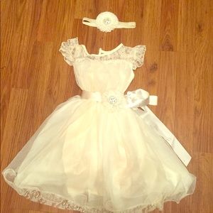 Off white flower girl dresses